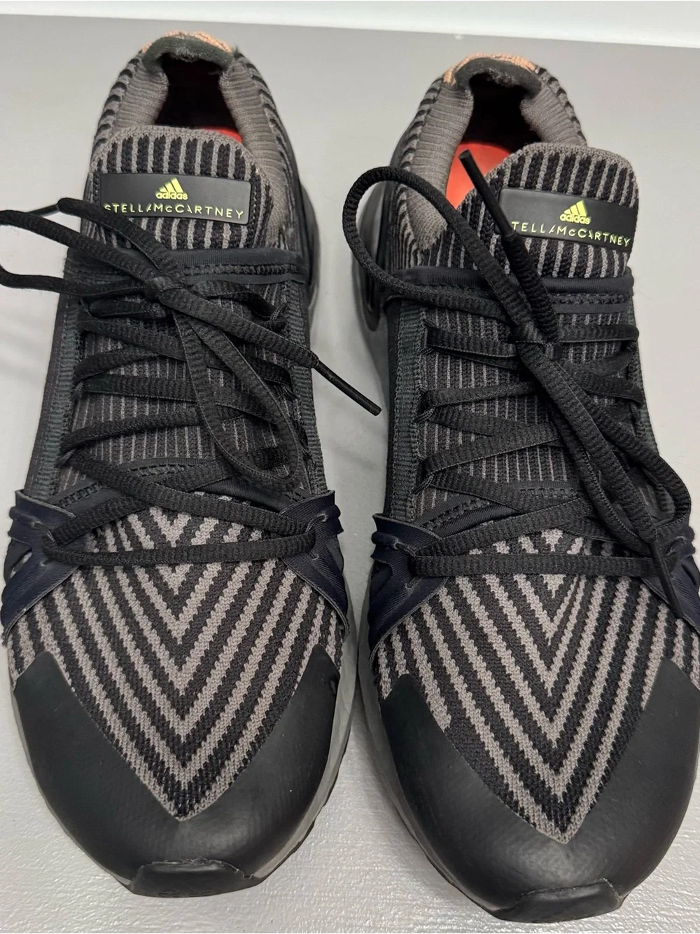 ADIDAS STELLA MCCARTNEY Black and Gray Knit Running Sneakers